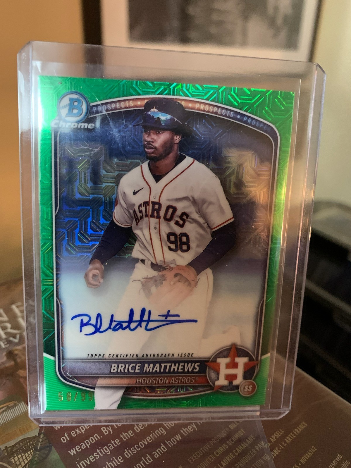 Brice Matthews 2025 Bowman Chrome Green Mojo Auto /99