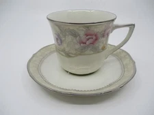 NORITAKE AVERY PLATINUM CUP & SAUCER - 3"   0308H