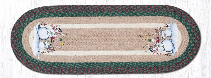 Earth Rugs Birdhouse Snowman Patch Runner