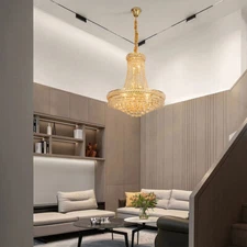 Luxury Crystal Chandelier French Empire Style Pendant Hanging Lamp Ceiling Light