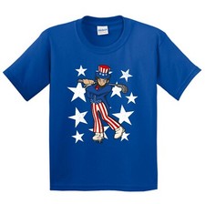 Abraham Lincoln Playing Golf Funny 4th of July Golfing Blue T-Shirt Youth 