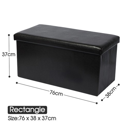 Folding Ottoman Storage Cube Footstool Stool Blanket Box Pouf Seat Bench Linen - Picture 18 of 18