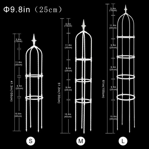 Tower Obelisk Garden Trellis Plant Support for Climbing Vines and Flowers Stands - Picture 20 of 23