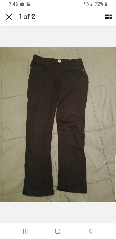 Authentic American Jegging Girls Black Size 7 W/ Bling On Back Pockets 