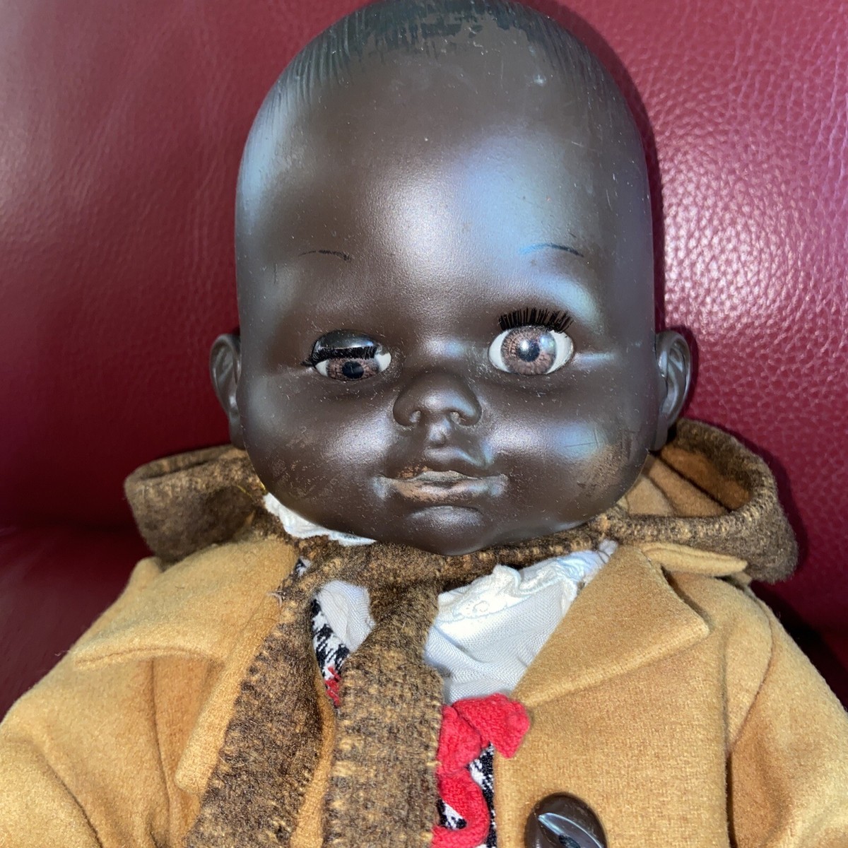 Baigneur noir ancien en celluloïd – Petitcollin – 25 cm