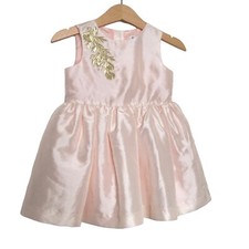 Janie and Jack Spring Splendor Embroidered Satin Dress Size 12-18 Month