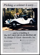 1980 1981 Jaguar SS-100 Replicar 1937 Vintage Advertisement Car Print Ad D126