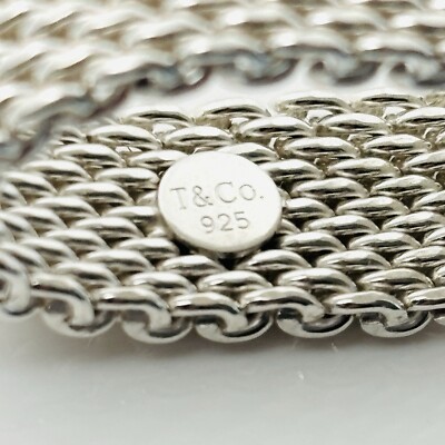 Size 10 Tiffany & Co Somerset Ring Mesh Weave Mens Unisex in