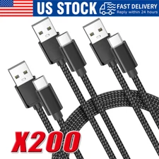 Lot USB-A to  Type-C Fast Charging Data SYNC Charger Cable Cord 3/6FT LONG
