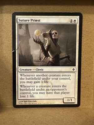 B3G3 ~ MTG ~ Suture Priest ~ NPH New Phyrexia ~ #25 ~ English ~ DAMAGED