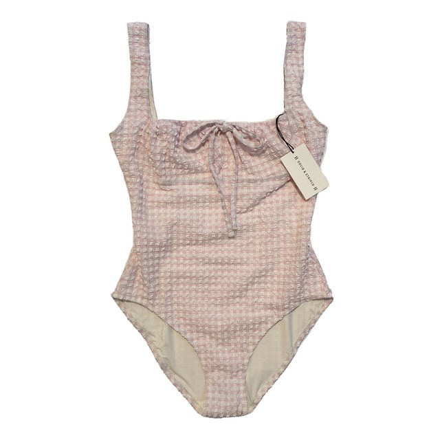 solid and striped white one piece