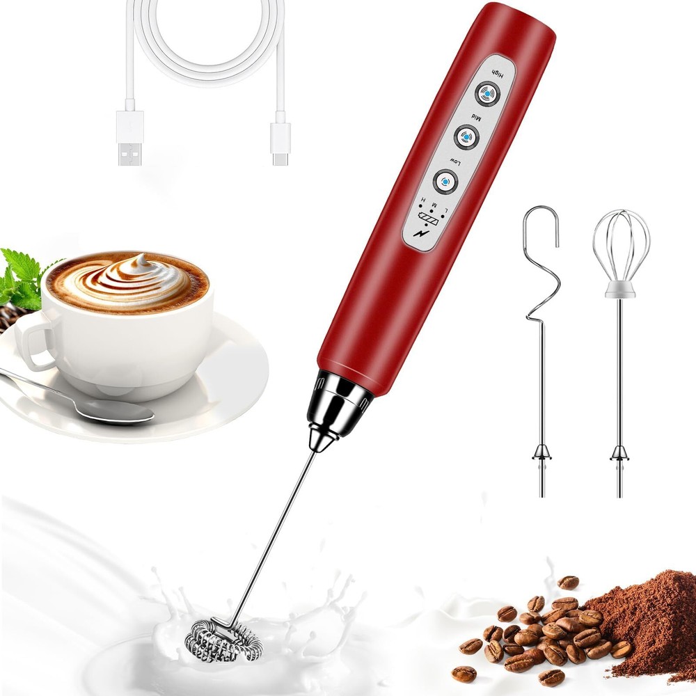 Milk Frother Handheld for Coffee, Electric Whisk 3 Speed Adjustable, Drink Mi...