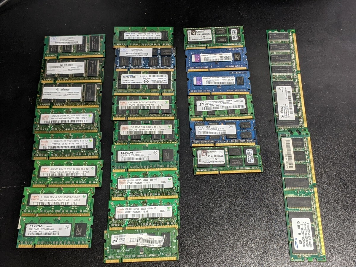 Lot of RAM DDR DDR2 DDR3 512MB 1GB 2GB Laptop and Desktop