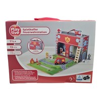 Playtive Spielkoffer Feuerwehrstation 13-Teilig Tragbar GroßE SpielfläChe Spiele