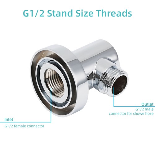 WELS Round Hand Held Shower Head And Riser Rail Kit Slider Holder Hose Chrome - Picture 8 of 9