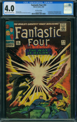 Fantastic Four #53 CGC 4.0 1966 1st Klaw! RARE UK Edition! Key Book! M8 372 cm