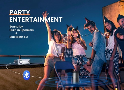 4K Projector 35000LMS 1080P HD 2.4/5G WiFi Bluetooth Video Home Theater HDMI USB - Picture 4 of 11