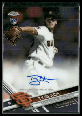 2017 Topps Chrome #RA-TBL Ty Blach Rookie Autographs San Francisco Giants