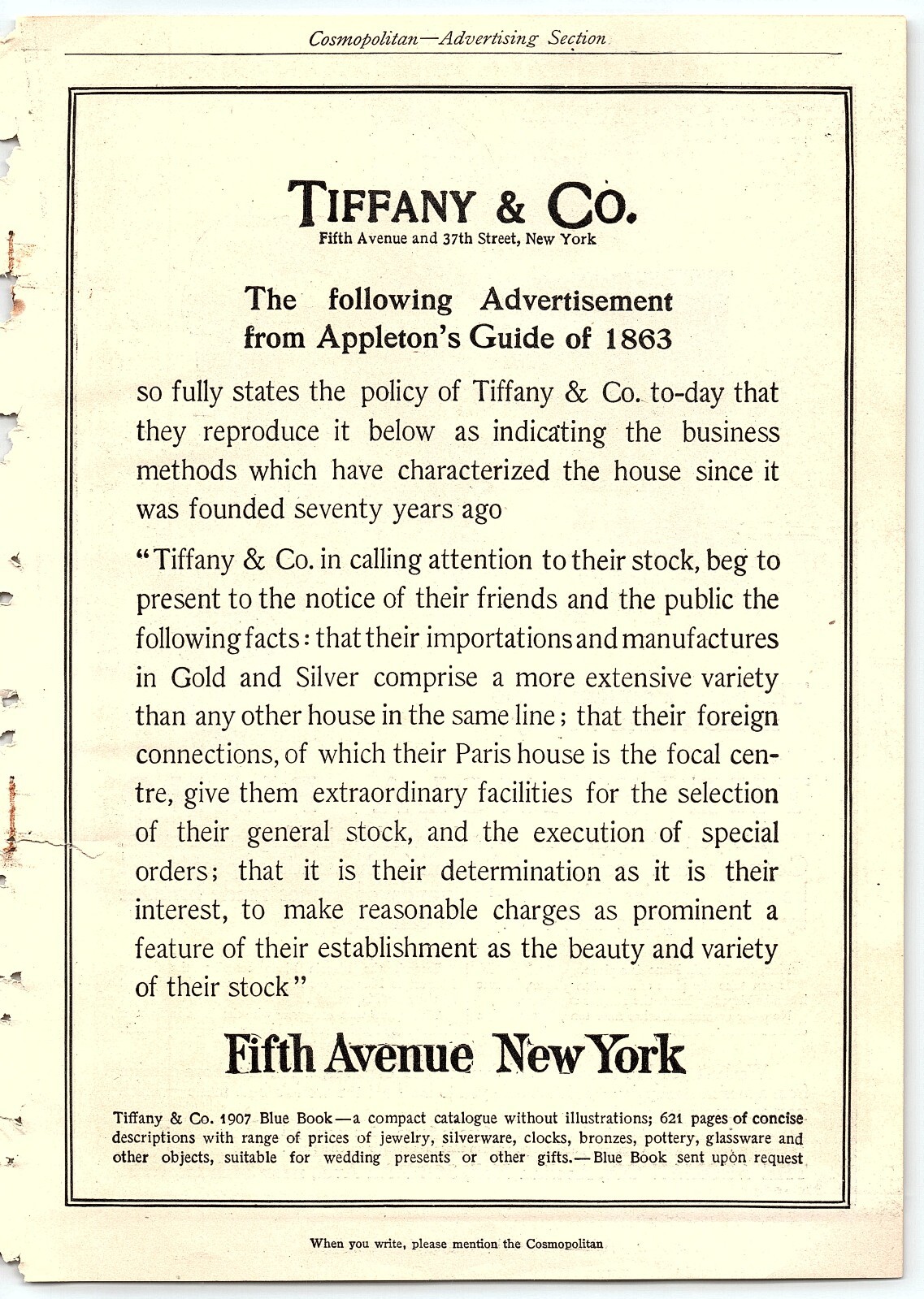 1907 THE PIANOLA PIANO THE AEOLIAN CO NEW YORK TIFFANY & CO PRINT AD Z2525
