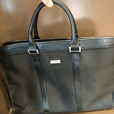 Auth Burberry Black Label Handbag Briefcase Black PVC Leather | eBay