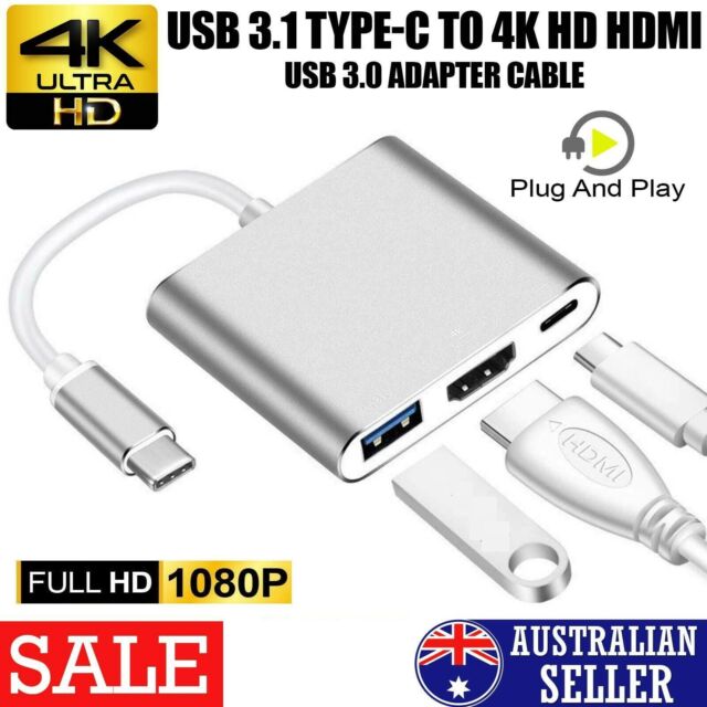 Type C to HDMI USB Adapter Converter For Laptop/Projector/Monitor/phone (Silver)