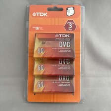 TDK DVC Mini-DV 60 3-Pack Blank Tapes Digital Video Cassettes DVC60 New 2004