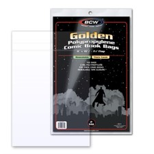 100 BCW RESEALABLE THICK Golden Comic Book Poly Bags Acid Free Backer Boards
