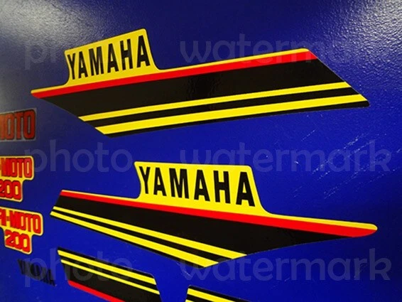 1985 85' yamaha YTM 200 Decals Tri-Moto yellow Plastics 8pc Trike Stickers — 第 2/3 张图片