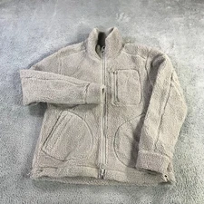 The Arrivals Jacket Mens Medium Gray Sherpa Fleece Quarter Zip Jacket Unisex