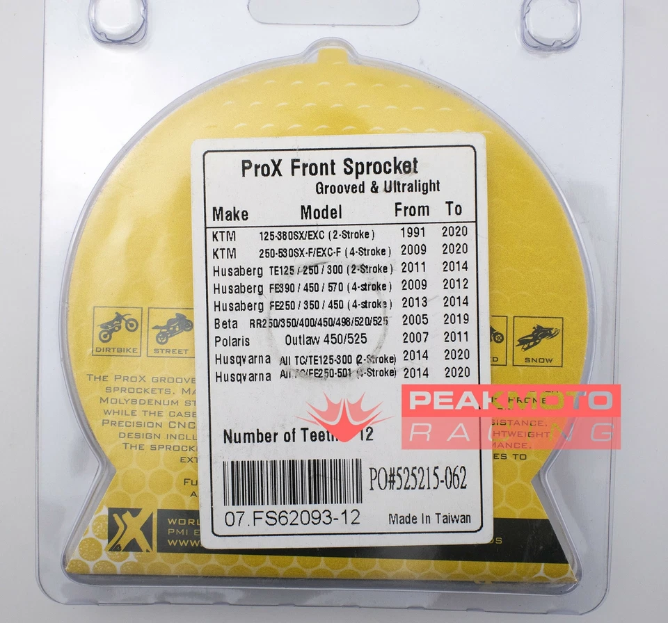 Pro-X - 07.FS62093-12 - Piñón delantero ultraligero ranurado, 12T Foto 3 de 4