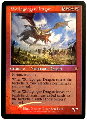 MTG Worldgorger Dragon *RETRO FRAME FOIL* Dominaria Remastered 334