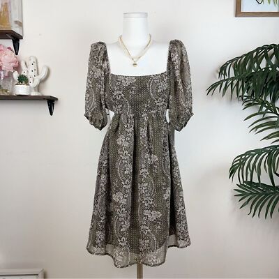 En Saison Teyana Mini Dress Olive Floral SIZE S
