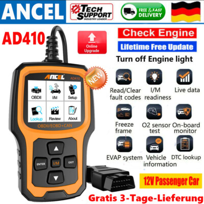 2023 ANCEL AD410 Profi KFZ OBD2 Diagnosegerät Auto Scanner Fehler Auslesegerät