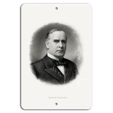 Historic William McKinley Portrait Metal Sign