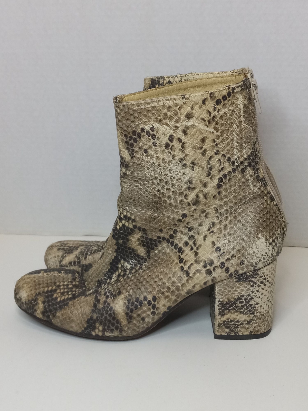 Free People 38 Snakeskin Python Ankle Zip Casual … - image 3