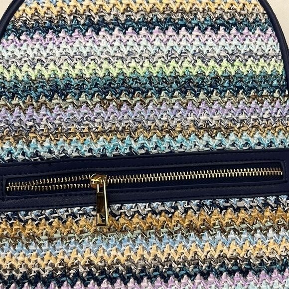 NEW NWT TOMMY BAHAMA Straw-Striped Backpack MULTI COLOR blue  display picture 1