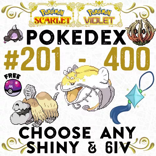 Complete Pokedex 400 Pokemon Pokemon Scarlet Violet 