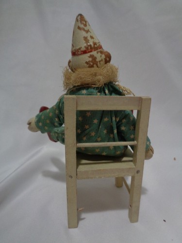 Schoenhut Humpty Dumpty Circus Clown Jointed Wood Toy & Chairs - Picture 10 of 18