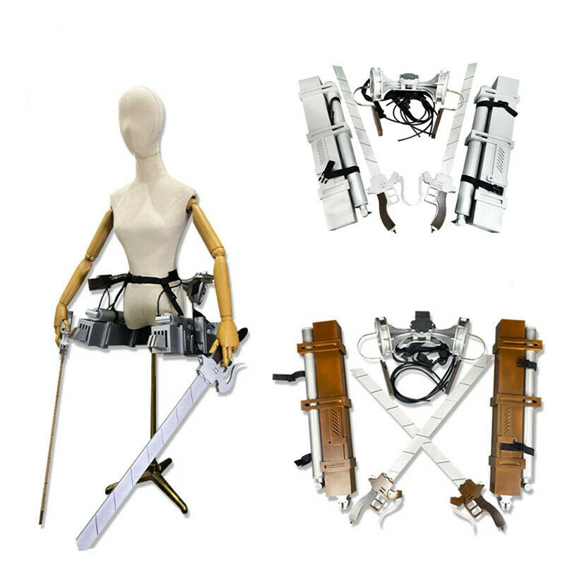 Anime Attack on Titan 3D Maniobra Equipo Cosplay Conjunto de utilería Hoja Usable Halloween Foto 3 de 4