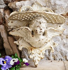 Engelkonsole Wandkonsole Gusseisen weiss Shabby Vintage 28 cm Gartenfigur