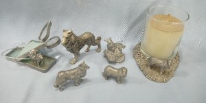 Collie Figurines, Pewter, 6 pieces collection