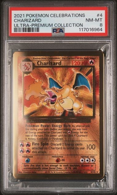 2021 CHARIZARD #4 & PIKACHU #58 POKEMON UPC CELEBRATIONS METAL