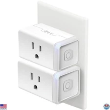Smart Wi-Fi Outlet Plug, Works with Alexa & Google Home, Remote Control, 2-Pack