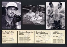 Formula One RACING DRIVERS  1963 & 1952 autographs, signed magazine page mounted