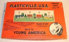 Plasticville USA HU-7 House Unit O Gauge 4 Houses Complete Set