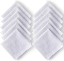 Cotton Handkerchiefs for Men 6 Pack Soft White Pure Cotton Hanky