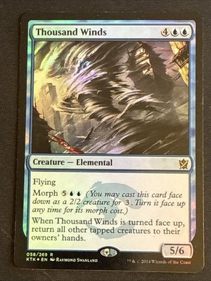 1x Foil Thousand Winds (058) Khans of Tarkir LP MTG Magic the Gathering x1 MKE