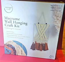 Freeform Craft Macrame Wall Hanging Kit w/ Yarn & Ring, Ivory Brown Orange