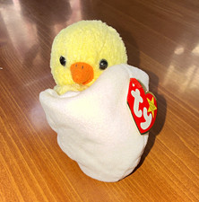 Ty Beanie Babies Egbert Yellow Chick in Eggshell Plush Beanbag 1998 Vintage