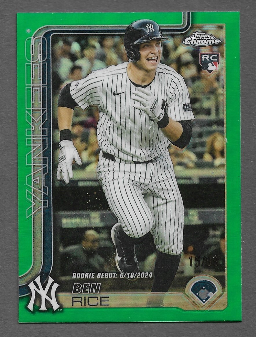 2025 Topps Chrome Update #USC138 Ben Rice RC GREEN Refractor Rookie Debut /99